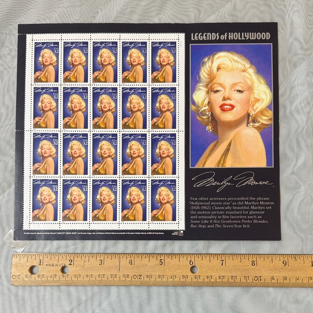 Marilyn Monroe 1995 Stamp Sheet